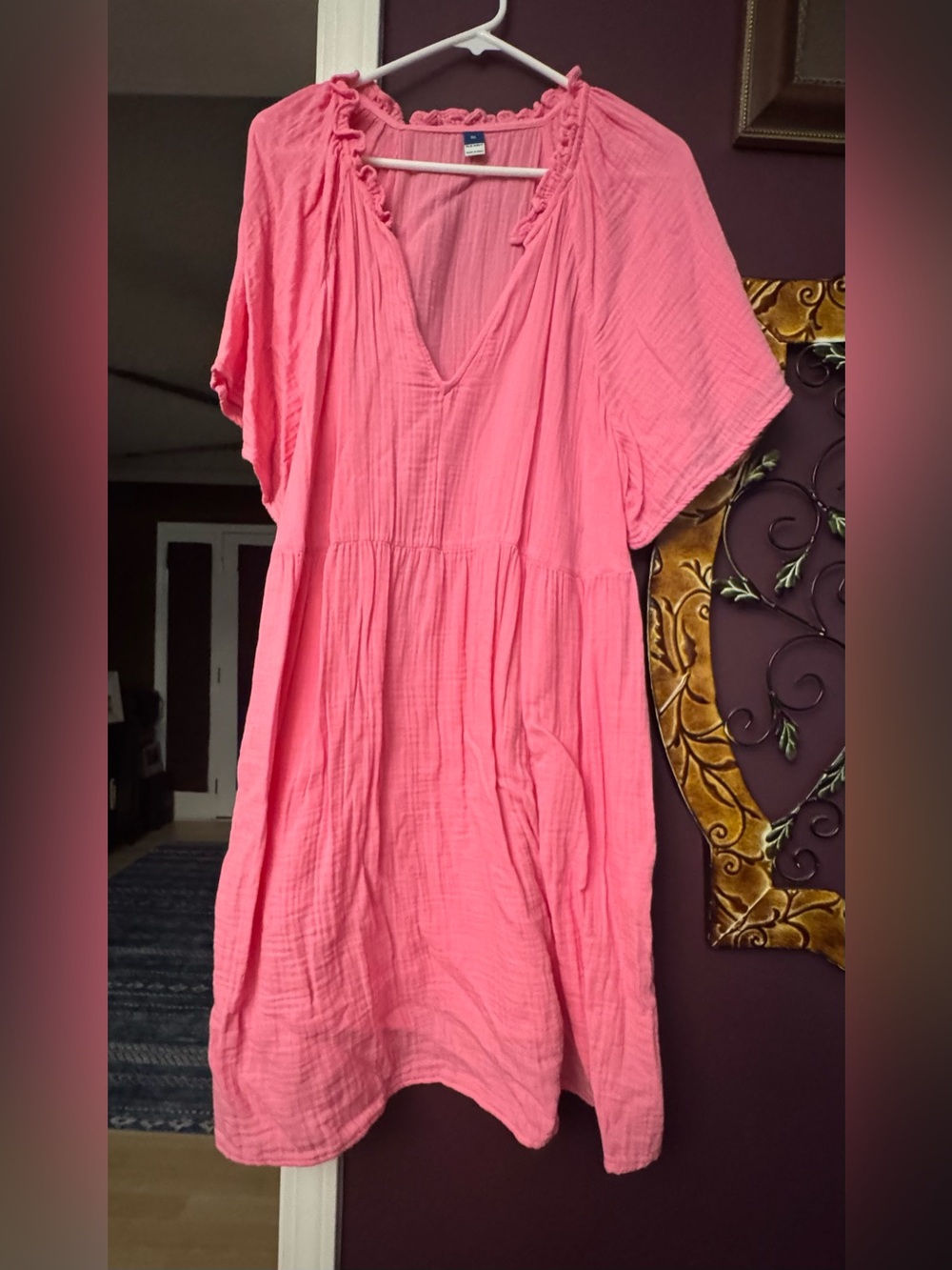 Old Navy Coral Pink Ruffle Tank Top